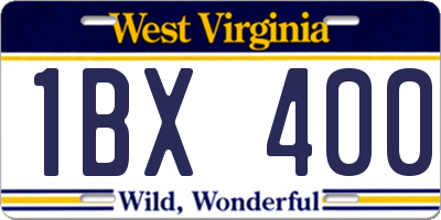 WV license plate 1BX400