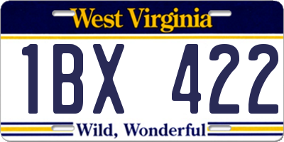 WV license plate 1BX422