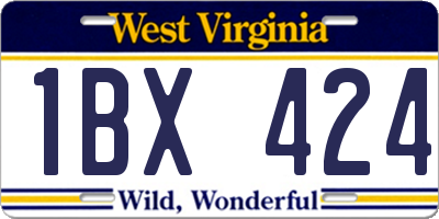WV license plate 1BX424