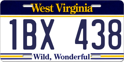 WV license plate 1BX438