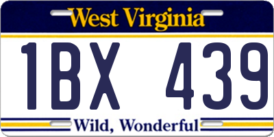 WV license plate 1BX439