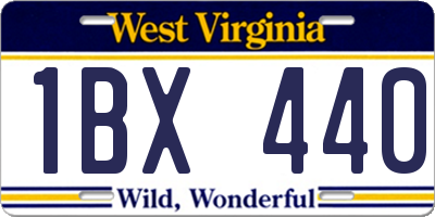 WV license plate 1BX440
