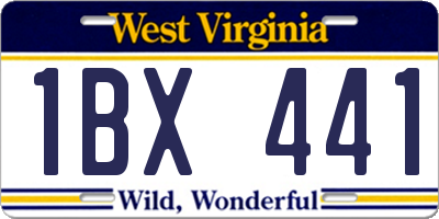 WV license plate 1BX441