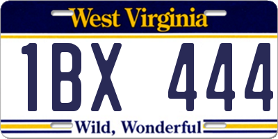 WV license plate 1BX444