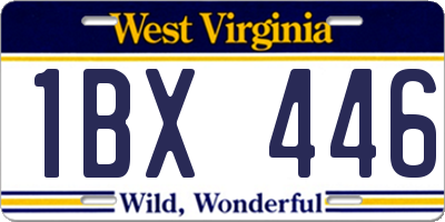 WV license plate 1BX446