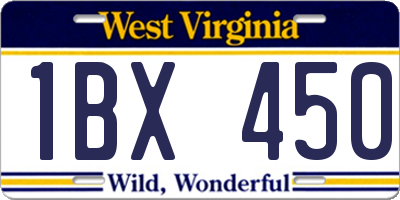 WV license plate 1BX450