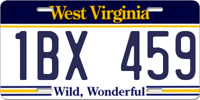 WV license plate 1BX459