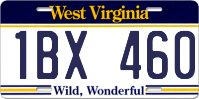 WV license plate 1BX460