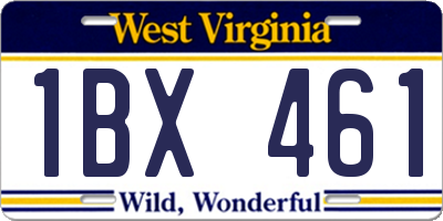 WV license plate 1BX461