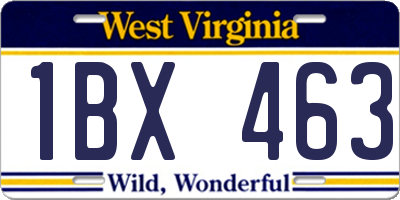 WV license plate 1BX463