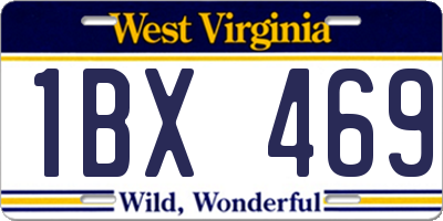 WV license plate 1BX469