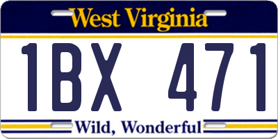 WV license plate 1BX471