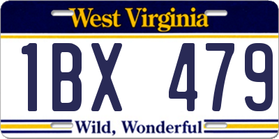 WV license plate 1BX479