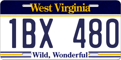WV license plate 1BX480