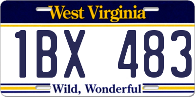 WV license plate 1BX483