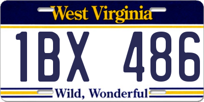 WV license plate 1BX486