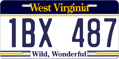 WV license plate 1BX487