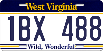 WV license plate 1BX488