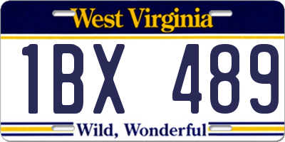 WV license plate 1BX489