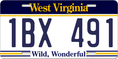 WV license plate 1BX491
