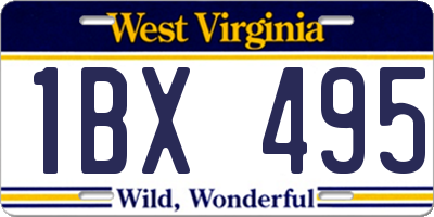 WV license plate 1BX495