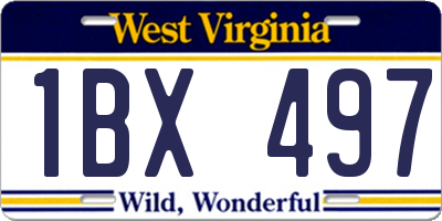 WV license plate 1BX497