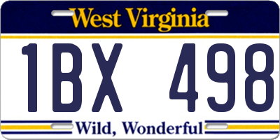 WV license plate 1BX498