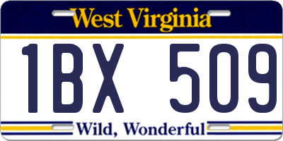 WV license plate 1BX509