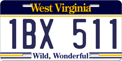 WV license plate 1BX511
