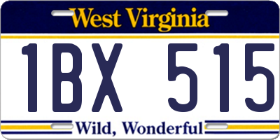 WV license plate 1BX515