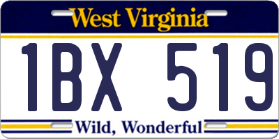 WV license plate 1BX519