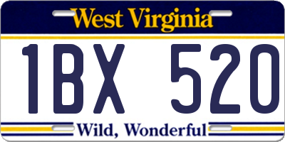 WV license plate 1BX520
