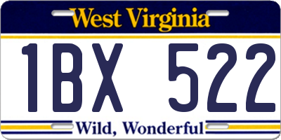 WV license plate 1BX522