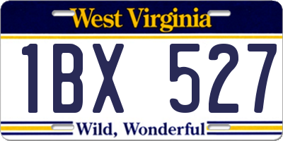 WV license plate 1BX527
