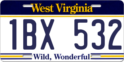 WV license plate 1BX532