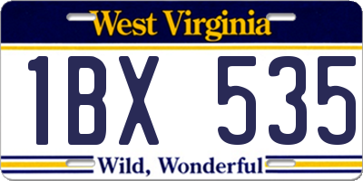 WV license plate 1BX535