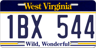 WV license plate 1BX544