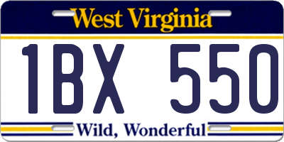 WV license plate 1BX550