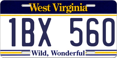 WV license plate 1BX560