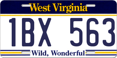 WV license plate 1BX563
