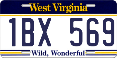 WV license plate 1BX569