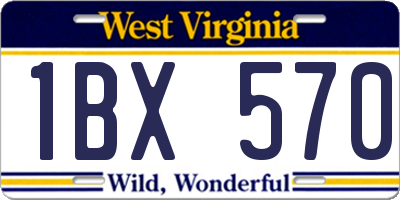 WV license plate 1BX570