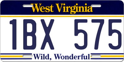WV license plate 1BX575