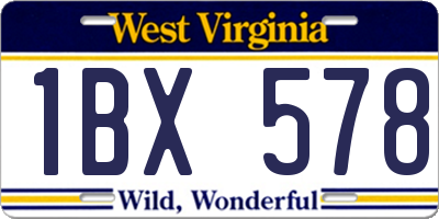 WV license plate 1BX578