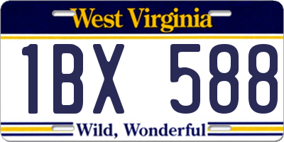WV license plate 1BX588