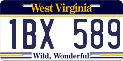 WV license plate 1BX589