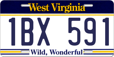 WV license plate 1BX591