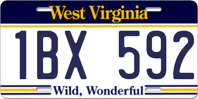 WV license plate 1BX592