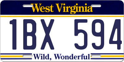 WV license plate 1BX594