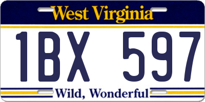 WV license plate 1BX597